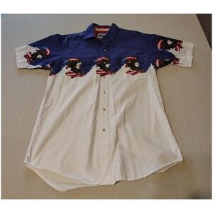 Cumberland Outfitters Mens Large Eagle American Western Cowboy Snap Shirt L HH